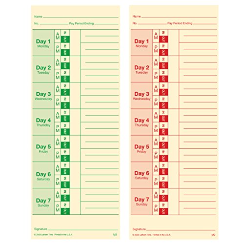 Lathem Weekly Time Cards, Double-Sided, M2-100 - Image 3