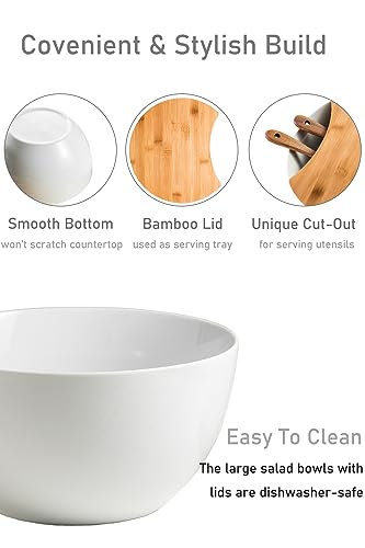 LAUCHUH Extra Large Salad Bowl With Lid - Image 5