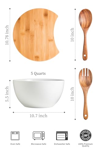 LAUCHUH Extra Large Salad Bowl With Lid - Image 2