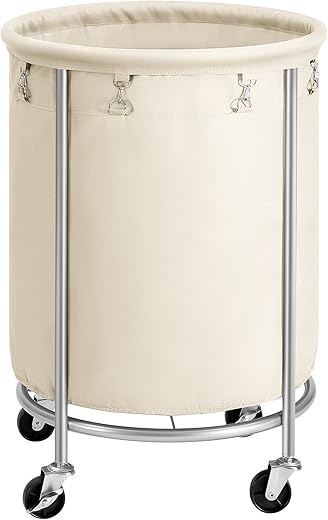 SONGMICS Laundry Basket With Wheels, 45 Gal., URLS01MZ