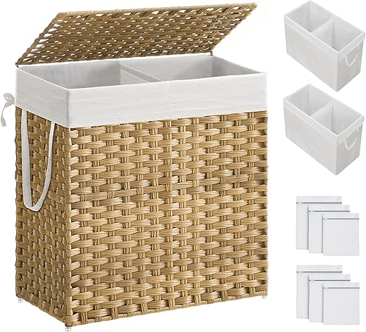 SONGMICS Laundry Hamper with Lid, 110L Basket