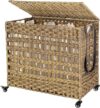 SONGMICS Laundry Hamper With Lid, 140L Rattan