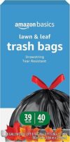 Amazon Basics Lawn & Leaf Drawstring Trash Bags, 39 Gallon