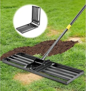 Vansonana Lawn Leveling Rake With Ergonomic Handle