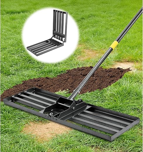 Vansonana Lawn Leveling Rake With Ergonomic Handle