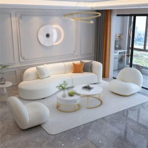 FANCUF Lazy Susan Upholstered Sofa, 280*70cm, FANCUF-gte3