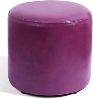 MGEMJMJ Leather Cube Pouf Ottoman Footstool, Purple