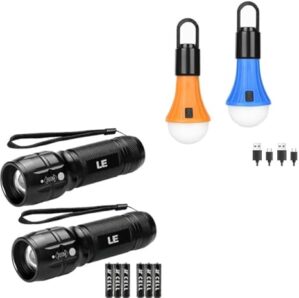 Lighting EVER LED Flashlights & Rechargeable Camping Lantern Set