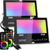 MELPO Led Flood Light 500W Equivalent, RGBW