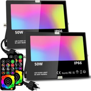 MELPO Led Flood Light 500W Equivalent, RGBW