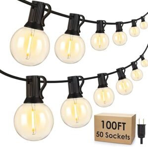 Mlambert LED Outdoor String Lights, Waterproof Shatterproof G40 Bulbs