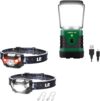 Lighting EVER LED Rechargeable Headlamp & Lantern Bundle