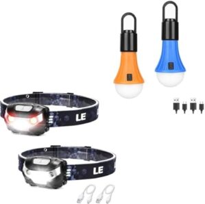 Lighting EVER LED Rechargeable Headlamp & Lantern Bundle
