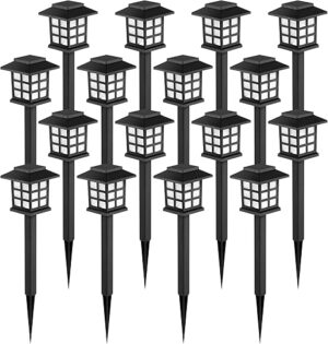 GIGALUMI LED Solar Walkway Lights, 16 Pack