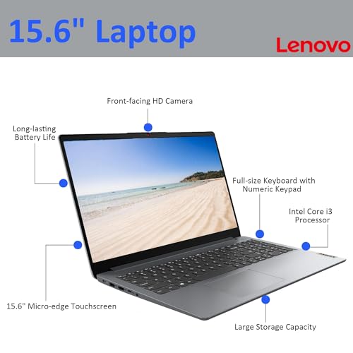 Lenovo 15.6" FHD Touchscreen Laptop, Intel i3-1215U - Image 3