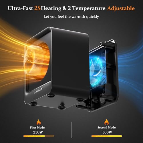 Lerat Electric Space Heater, 500 Watts, Black - Image 2