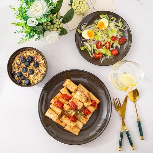 LERATIO Ceramic Stoneware Coupe Plates & Bowls Set - Image 3