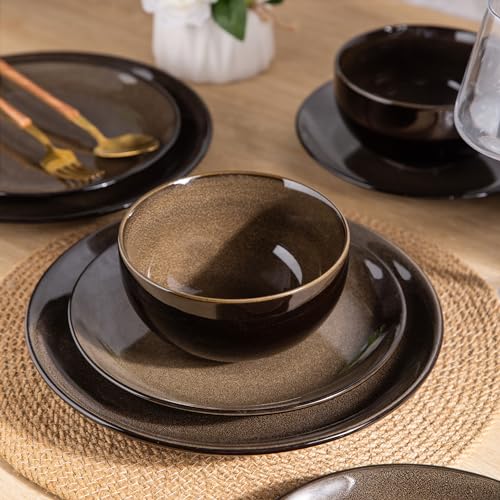 LERATIO Ceramic Stoneware Coupe Plates & Bowls Set - Image 4