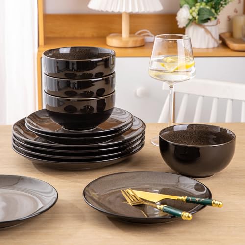 LERATIO Ceramic Stoneware Coupe Plates & Bowls Set - Image 5