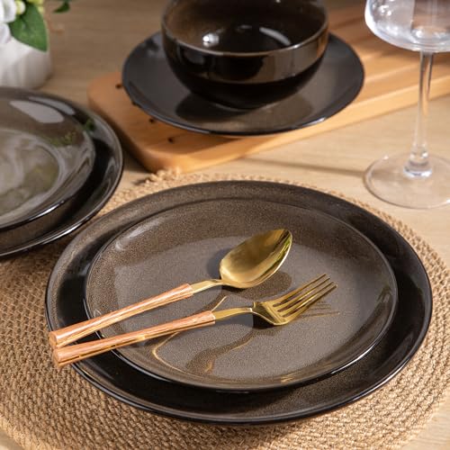 LERATIO Ceramic Stoneware Coupe Plates & Bowls Set - Image 2
