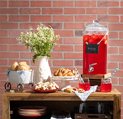 Le'raze 2 Gallon Glass Drink Dispenser - Image 2