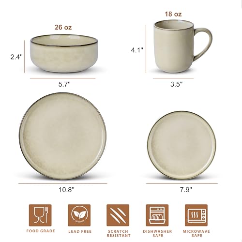 LIANYU Dinnerware Dish Set, 16 Piece Ceramic - Image 2