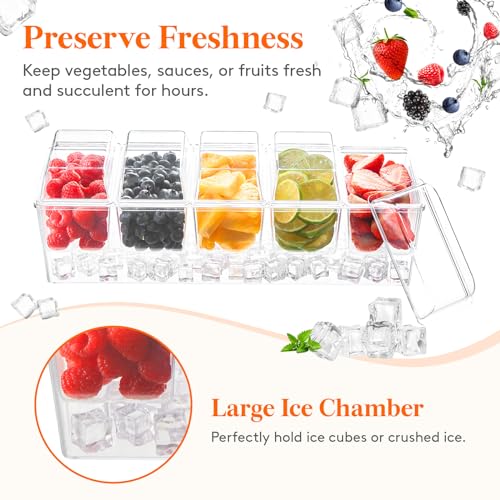 Lifewit Ice Chilled Condiment Caddy With Containers - Image 4