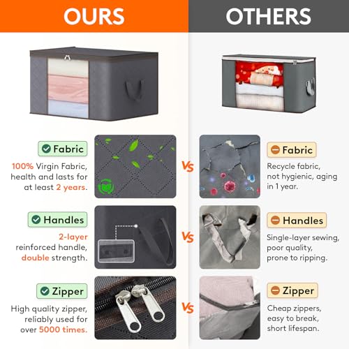 Lifewit Large Capacity Clothes Storage Bag Organizer - Image 3