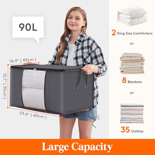 Lifewit Large Capacity Clothes Storage Bag Organizer - Image 2