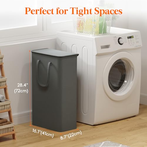 Lifewit Slim Laundry Hamper with Lid, 65L - Image 2