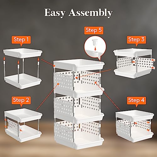 Lifewit Stackable Storage Baskets, 4 Tier Bins - Image 5