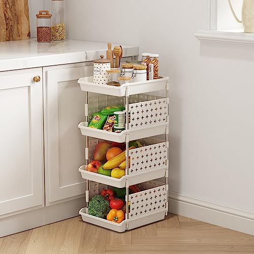 Lifewit Stackable Storage Baskets, 4 Tier Bins - Image 2
