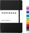 PAPERAGE Lined Journal Notebook, Black, Hardcover