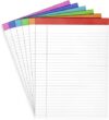 PAPERAGE Lined Legal Pads, Rainbow, 6 Pack