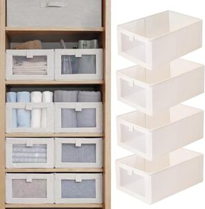 Pradnel Linen Closet Storage Bins, 4 Pack