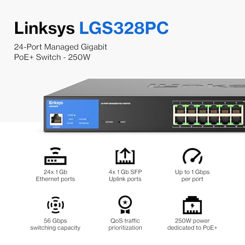 Linksys 24 Port Gigabit Managed Network Switch - Image 2