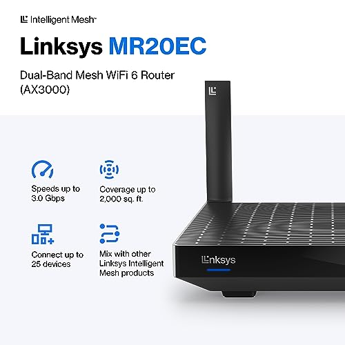 Linksys Dual-Band Mesh WIFI 6 Router AX3000 - Image 2