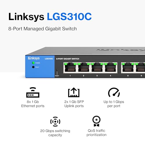 Linksys LGS310C 8 Port Gigabit Managed Switch - Image 2