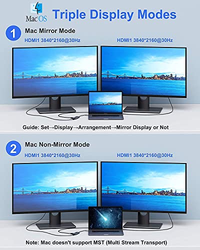 LIONWEI Triple Display Docking Station, Dual HDMI - Image 3