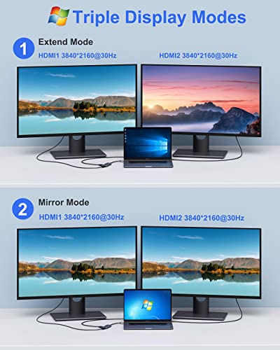LIONWEI Triple Display Docking Station, Dual HDMI - Image 2