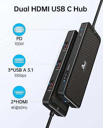 LIONWEI USB C Dual Monitor HDMI Hub - Image 2