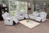 A Ainehome Living Room Grey Microfiber Recliner Sofa Set