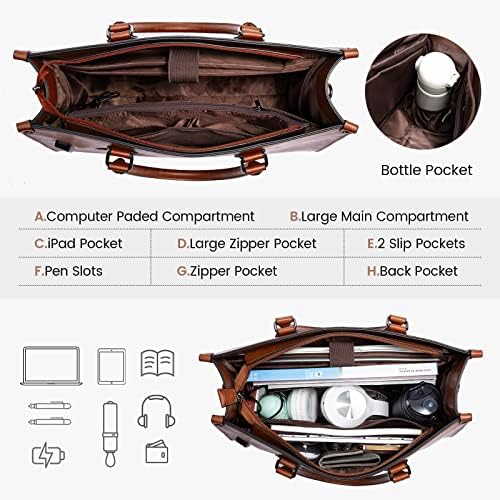 LOVEVOOK Laptop Tote Bag, 15.6 Inch Vintage Briefcase - Image 3