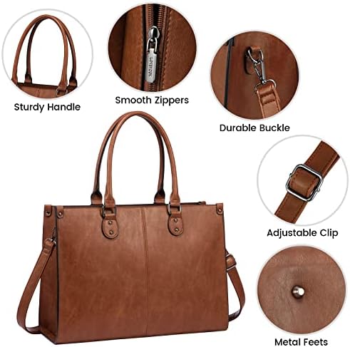 LOVEVOOK Laptop Tote Bag, 15.6 Inch Vintage Briefcase - Image 4