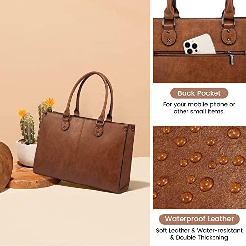LOVEVOOK Laptop Tote Bag, 15.6 Inch Vintage Briefcase - Image 5