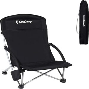 KingCamp Low Folding Portable Beach Chairs With Headrest