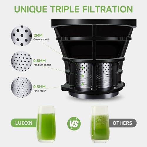 LUIXXN Cold Press Juicer, 6.8" Large Chute - Image 4