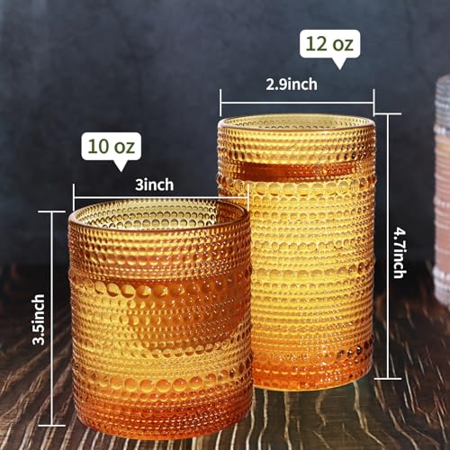 Lumkit Vintage Hobnail Drinking Glasses Set, 8-Piece - Image 3