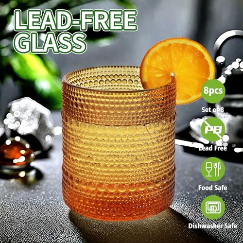 Lumkit Vintage Hobnail Drinking Glasses Set, 8-Piece - Image 2