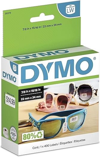DYMO LW Price Tag Labels, White, 15/16" x 7/8